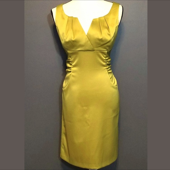 chartreuse satin dress